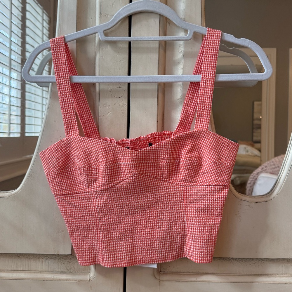 Zara Gingham Crop Top